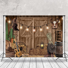 Cake Smash Cow-boy En bois Grange Porte Rétro Mur Toile de fond
