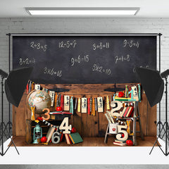 Cake Smash Tableau noir Mathématiques Bois Rétro Mur Toile de fond