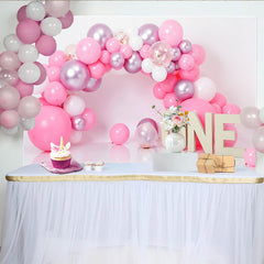 Lofaris Toile de fond Cake Smash premier anniversaire guirlande ballons rose vif, Fond fête fille panneau en bois ONE, Studio