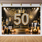 Lofaris Fond 50 ans Joyeux Anniversaire Couronne Or Cadeaux Diamant Noir Or