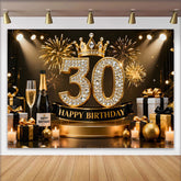 Lofaris Fond Anniversaire 30 ans Couronne Or Cadeaux Diamant Noir et Or