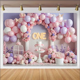 Lofaris Toile de Fond Anniversaire Multicolore Arche Ballons Couleurs Primaires