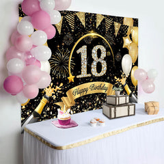 Lofaris Fond Luxe 18 ans Champagne Chiffres Diamant et Banderoles Or