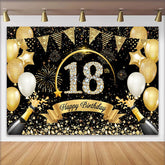 Lofaris Fond Luxe 18 ans Champagne Chiffres Diamant et Banderoles Or