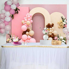 Lofaris Fond Mariage Arche Ballons Roses et Fleurs, Arrière-plan Photographie Élégante pour Bridal Shower