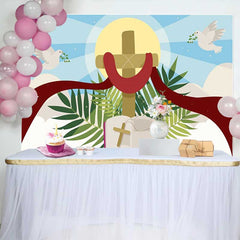 Lofaris Fond Merci Religieux Croix Bible Colombe, Décorations École du Dimanche et Église