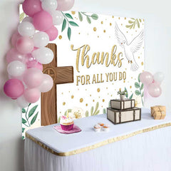 Lofaris Fond Merci pour Tout Croix Colombe Florale, Décorations Événements d'Église