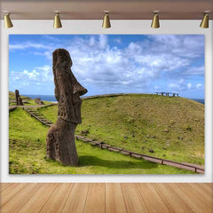 Lofaris Fond Profil Statue Moai Île de Pâques, Arrière-plan Photographie Monument Ciel Bleu