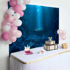 Lofaris Fond Fosse Sous-marine Océan, Décorations Fête Paysage Marin avec Rayons de Soleil