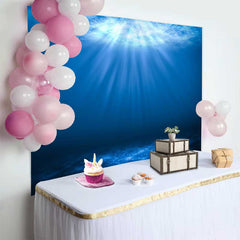 Lofaris Fond Rayons Soleil Bleu Profond, Décor Fête Paysage Marin Surface Océan