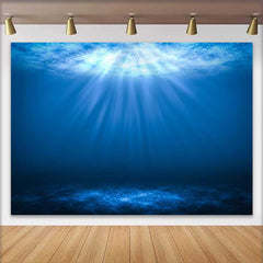 Lofaris Fond Rayons Soleil Bleu Profond, Décor Fête Paysage Marin Surface Océan