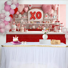 Lofaris Toile de fond romantique cœurs roses et rouges, pour la Saint-Valentin et les célébrations d'amour, décor doux.