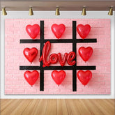 Lofaris Toile de fond d'amour avec ballons cœurs rouges et lettres d'amour, pour la Saint-Valentin et célébrations romantiques.
