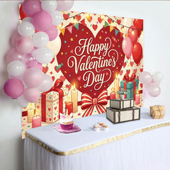 Lofaris Toile de fond Saint-Valentin avec cœurs, ballons et cadeaux, décoration pour couple et fête d'amour