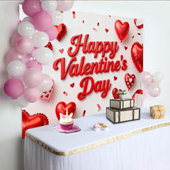 Lofaris Toile de fond Saint-Valentin avec cœurs rouges et ballons, décoration romantique pour célébrer l'amour et la passion