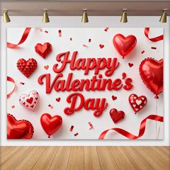 Lofaris Toile de fond Saint-Valentin avec cœurs rouges et ballons, décoration romantique pour célébrer l'amour et la passion