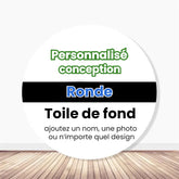 Toile de fond ronde de fête personnalisée avec design