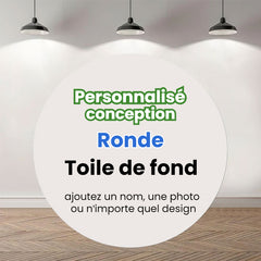 Toile de fond ronde de fête personnalisée avec design