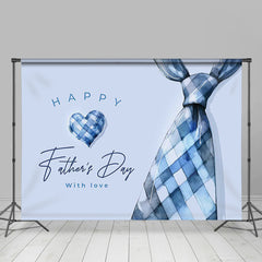 Bleu Cœur Cravate Heureux Pères Jour Faire la fête Toile de fond