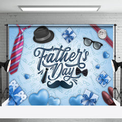 Délavé Bleu Cadeaux Cœur Cravate Pères Jour Toile de fond