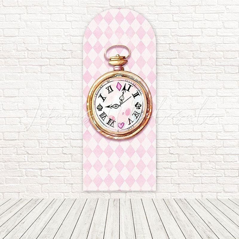 Toile de fond pour arche montre horloge Alice au Pays des Merveilles pour heure thé rêve