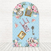 Toile de fond pour arche conte Alice au Pays des Merveilles pour anniversaire fantaisiste