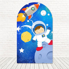Toile de fond pour arche thème galactique garçon astronaute pour fête espace fun