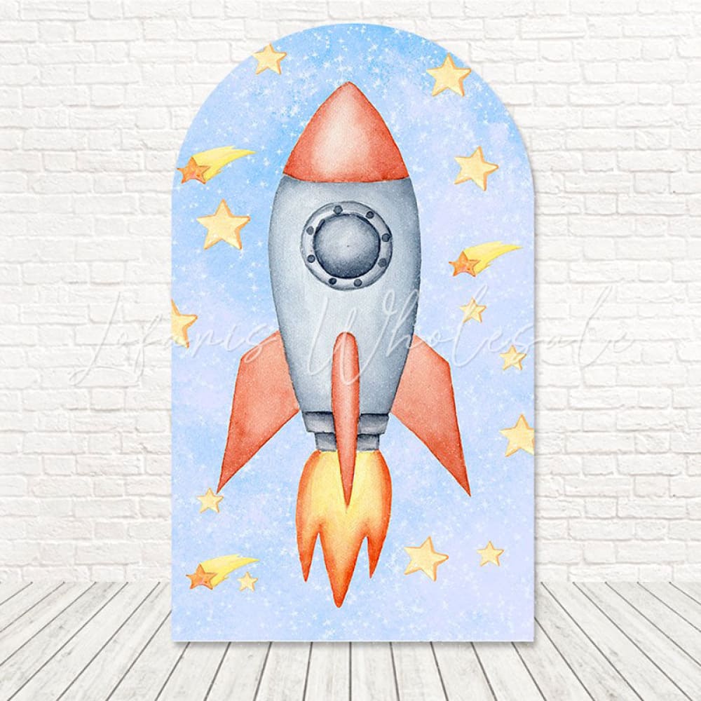 Toile de fond pour arche lancement fusée astronaute pour célébration cosmique