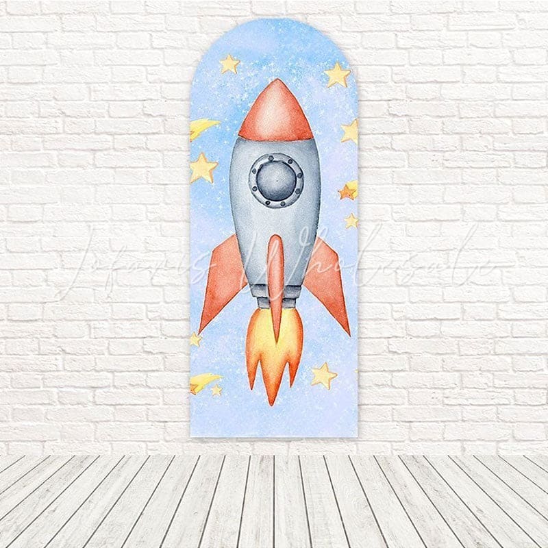 Toile de fond pour arche feu ciel lancement fusée astronaute pour événement cosmique