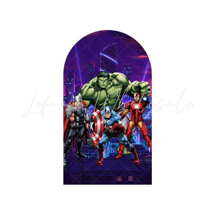 Toile de fond pour arche Joyeux Anniversaire super-héros Avengers