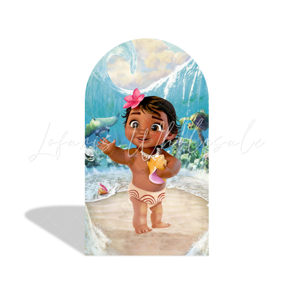 Toile de fond pour arche fête anniversaire Baby Shower Bébé Vaiana