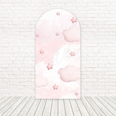 Toile de fond pour arche adorable nuage rose Baby Shower pour célébrations douces