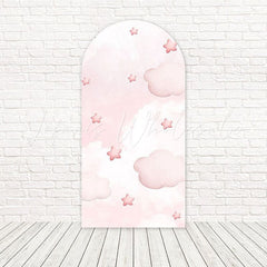 Toile de fond pour arche adorable nuage rose Baby Shower pour célébrations douces
