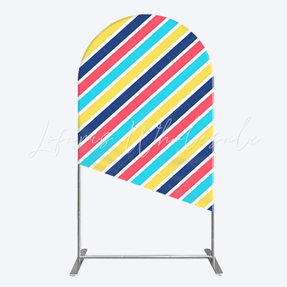 Toile de fond pour arche rayures Rentrée des classes pour fête enfants