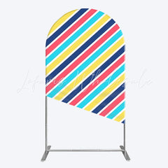 Toile de fond pour arche rayures Rentrée des classes pour fête enfants