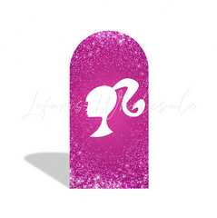 Toile de fond pour arche Joyeux Anniversaire tête Barbie
