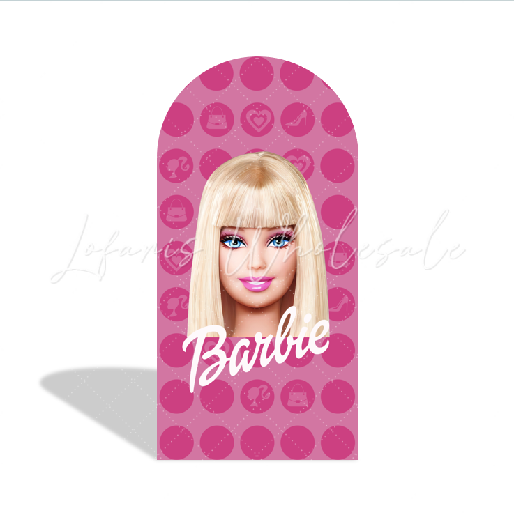 Toile de fond pour arche fond Joyeux Anniversaire thème Barbie