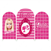 Toile de fond pour arche fond Joyeux Anniversaire thème Barbie