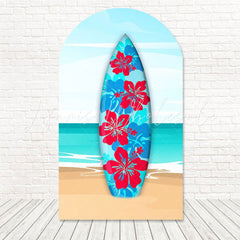 Toile de fond pour arche scène été planche de surf plage pour fête côtière