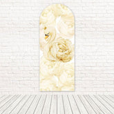 Toile de fond pour arche décor célébration gracieux élégant cygne rose beige