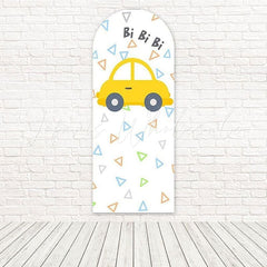 Toile de fond pour arche action anniversaire piste course voiture jouet Bi Bi Bi
