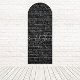 Toile de fond pour arche décor fête thème industriel texture mur briques noires