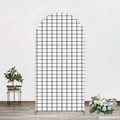 Toile de fond pour arche quadrillage noir et blanc pour scène événement élégant