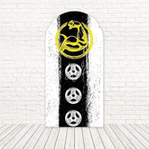 Toile de fond pour arche dynamique gym jaune noir pour sports et fitness