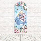 Toile de fond pour arche magie thé Alice au Pays des Merveilles bleu pour anniversaire fille