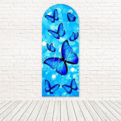 Toile de fond pour arche élégant papillons bleus pour célébrations délicates