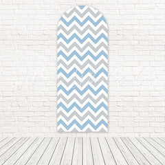 Toile de fond pour arche ambiance audacieuse fraîche motif chevron bleu pour anniversaire garçons