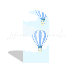 Toile de fond pour arche montgolfière bleue pour fête anniversaire Baby Shower