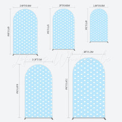 Toile de fond pour arche à pois bleus pour thème Baby Shower