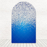 Toile de fond pour arche paillettes argent bleu pour décor fête époustouflant et élégant
